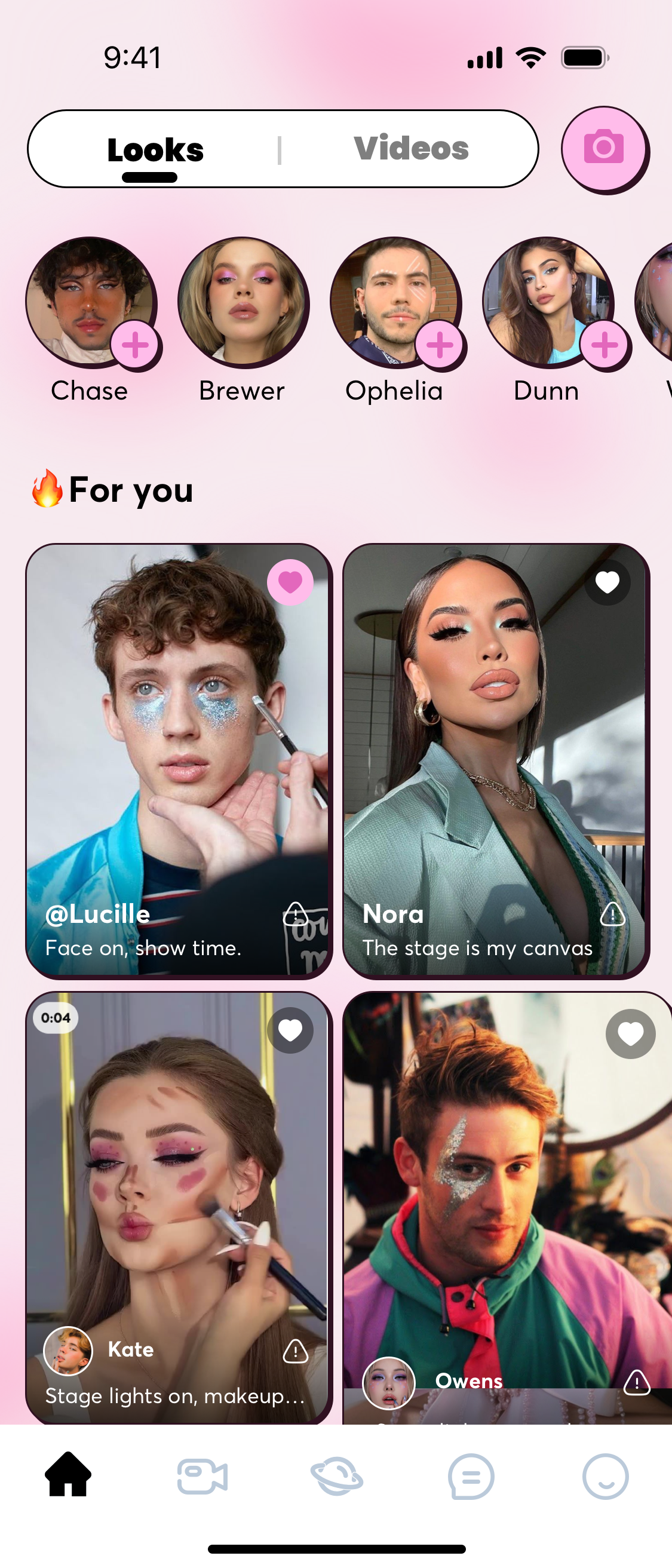 Pinkshow home feed preview